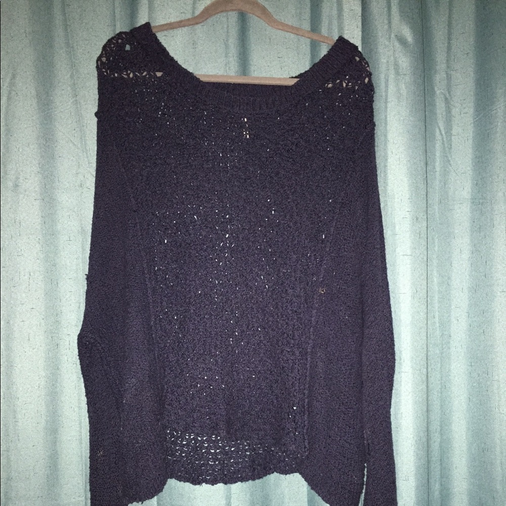 Navy slouchy free people sweater